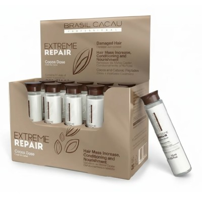 Fiale Cadiveu Brasil Cacau Extreme Repair Cocoa Dose 10x15 ml Ricostruzione Capelli Danneggiati