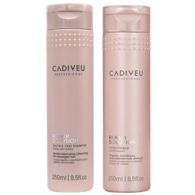 Shampoo 250 ml + Conditioner 250 ml Cadiveu Repair Solution per Capelli Danneggiati Sulfate Freel