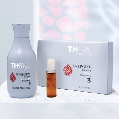 Kit Anticaduta 1 Shampoo + 12 Lozioni Energize Treatment Thermal Aqvacermony Emsibeth