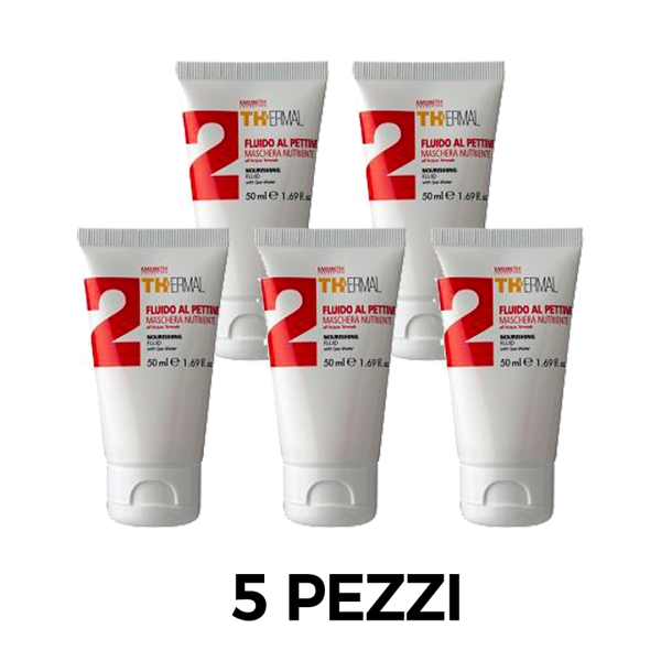 Kit 5 Pezzi Fluido Al Pettine Nutriente Emsibeth Thermal all'Acqua Termale 50 ml